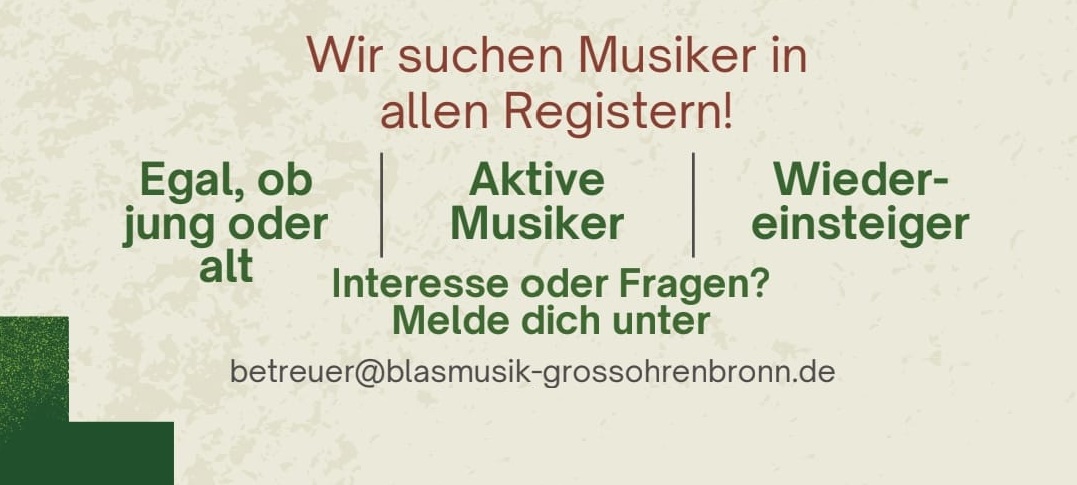 Wir suchen Musiker in allen Registern